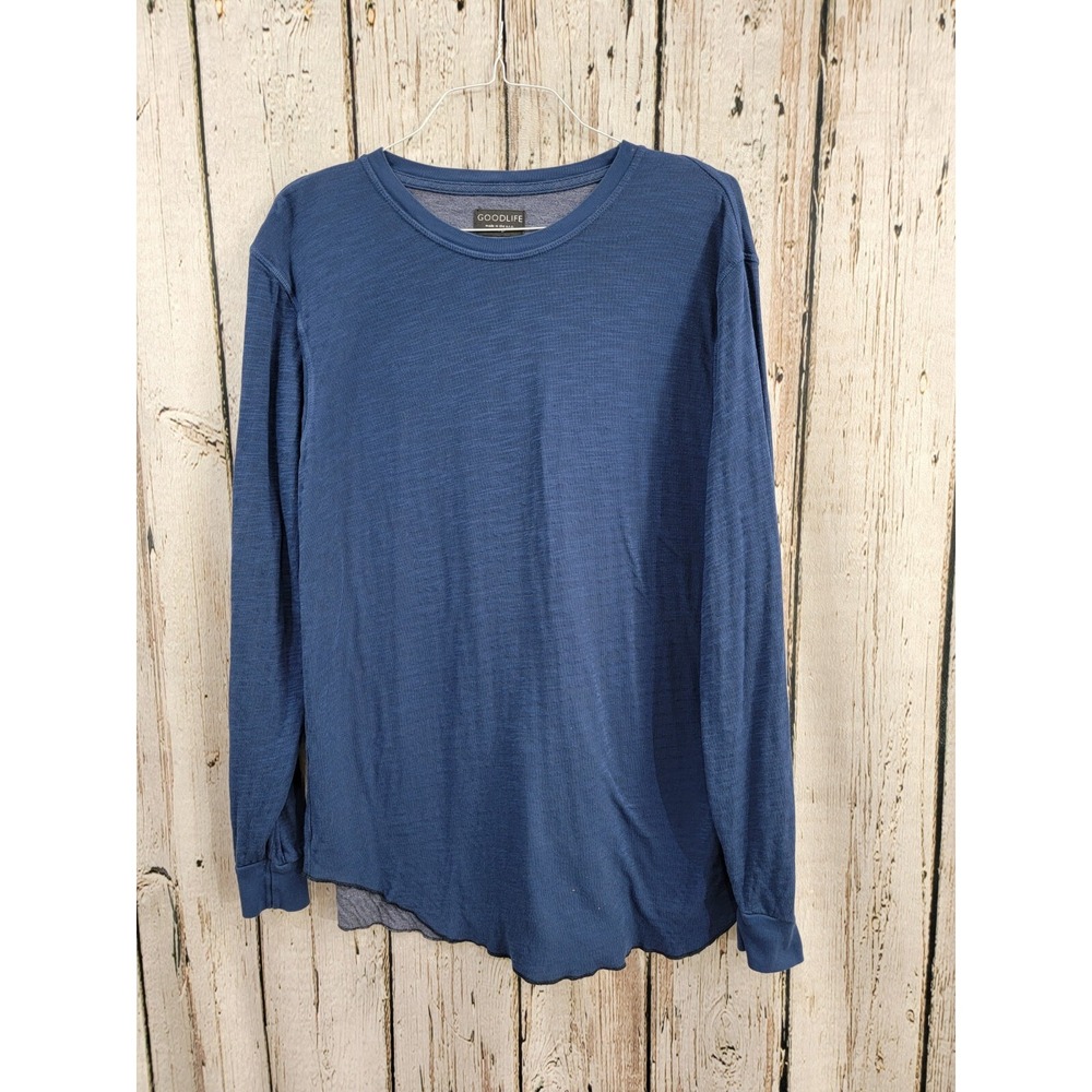 GOODLIFE Men's XL Heather Blue Long Sleeve Crew Neck Tee T-Shirt Shirt Cotton